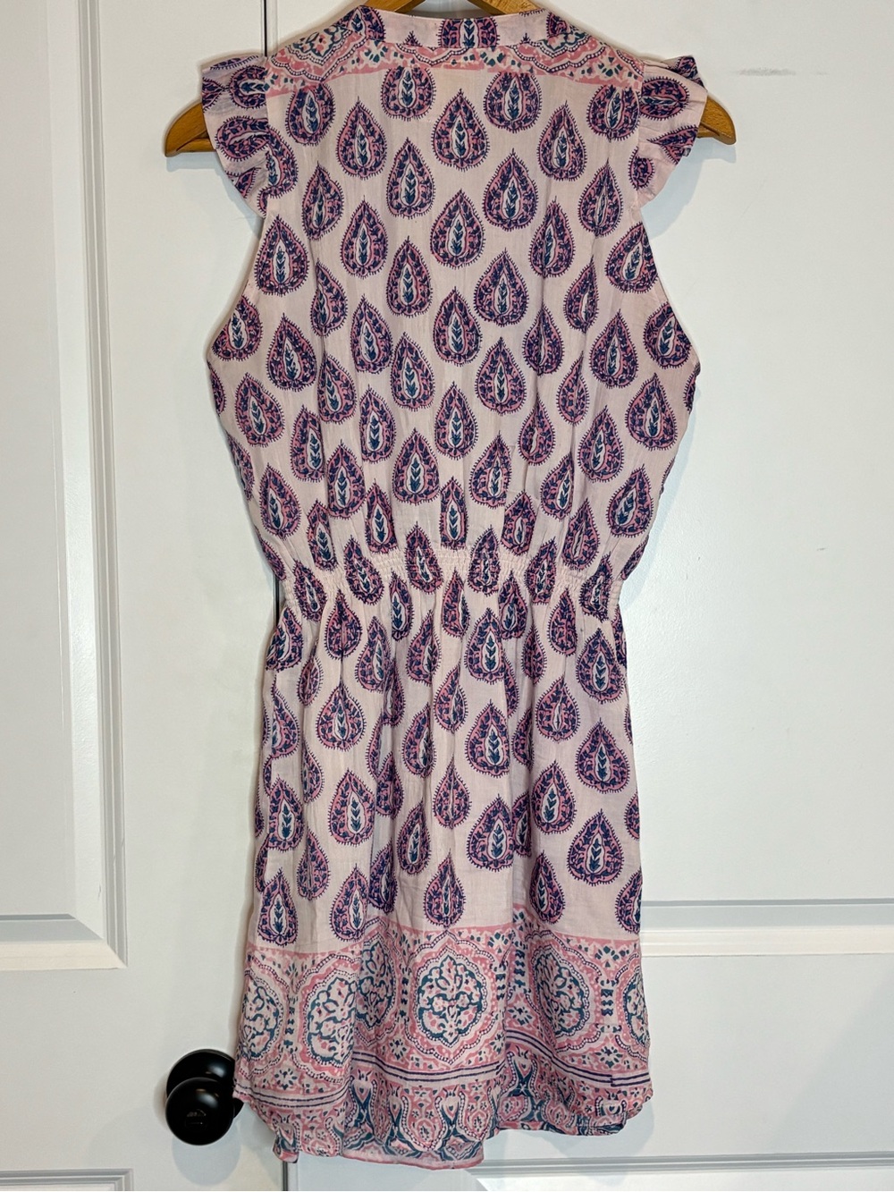 Bell by Alicia Bell Lola Pink Blue Sleeveless Tassel Elastic Waist Mini Dress M - Picture 7 of 11